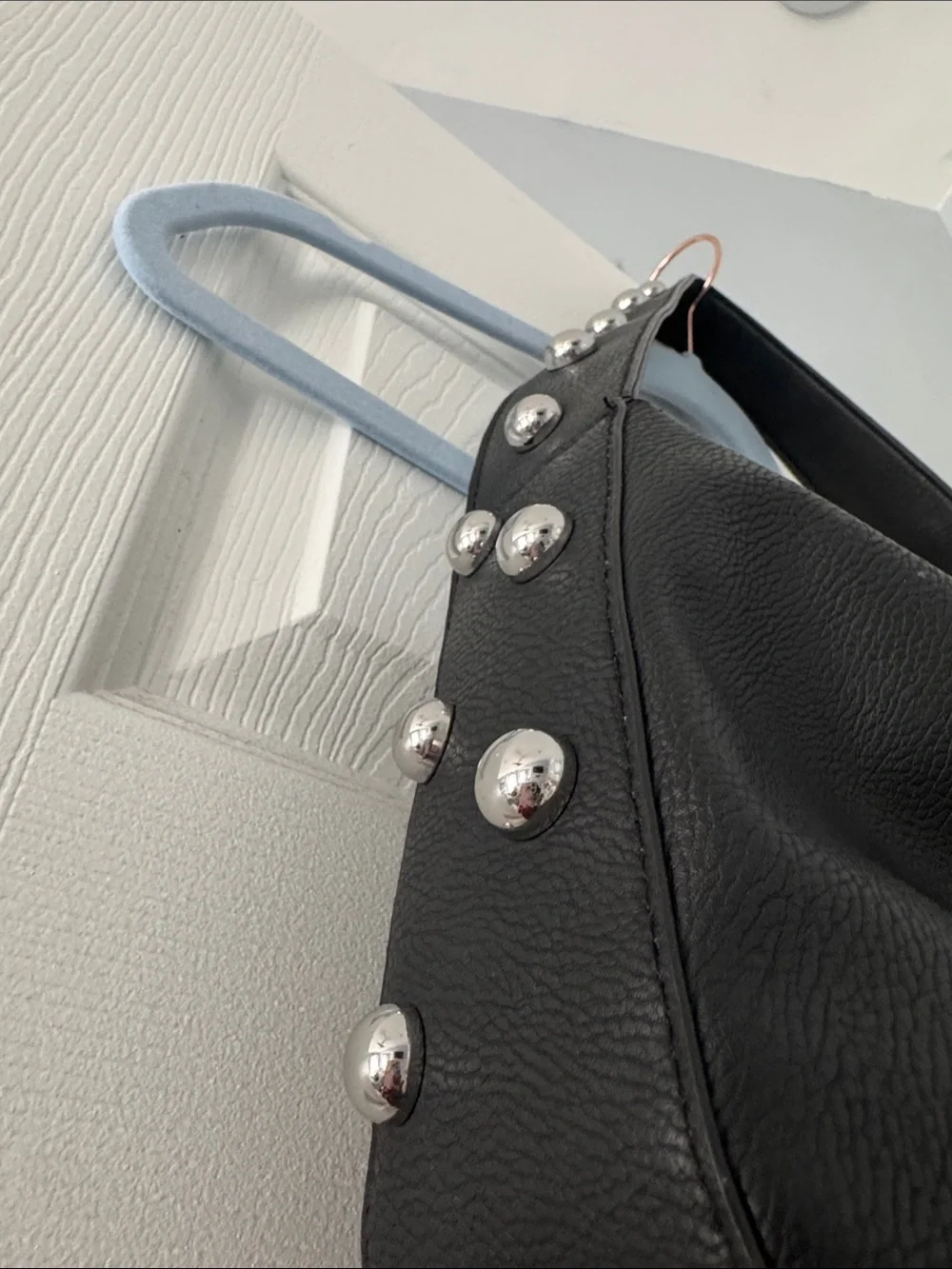 Black Stud-Detail Shoulder Bag